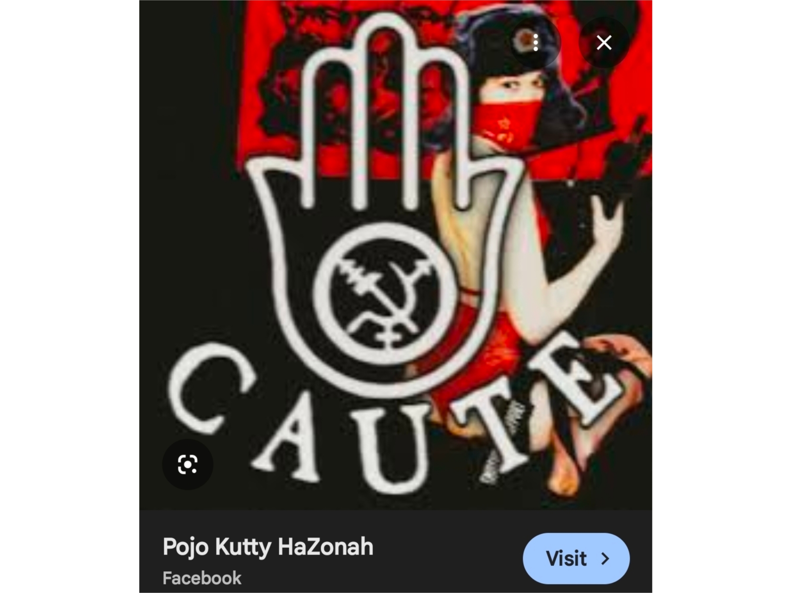 Graphic imagery associated with the Pojo Kutty HaZonah persona